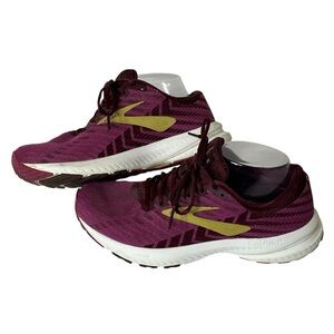 Brooks Shoes Womens 7.5 Launch 6 Running‎ Sneakers Aster/Fig/Gold